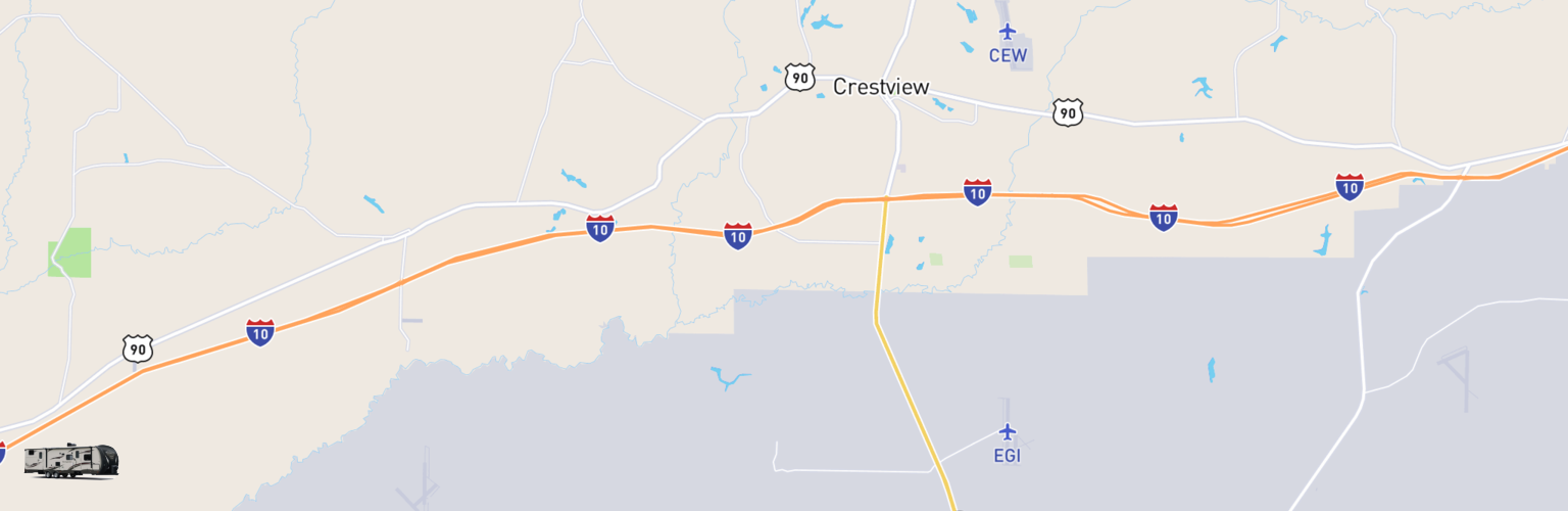 Travel Trailer Rentals Map Okaloosa, FL