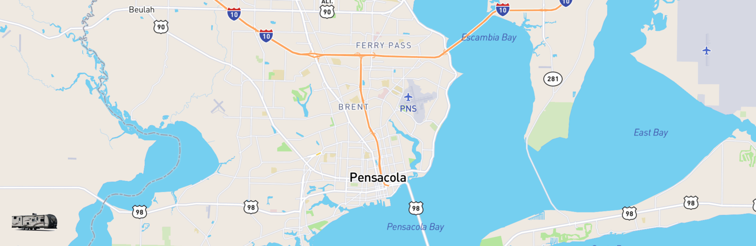 Travel Trailer Rentals Map Pensacola, FL