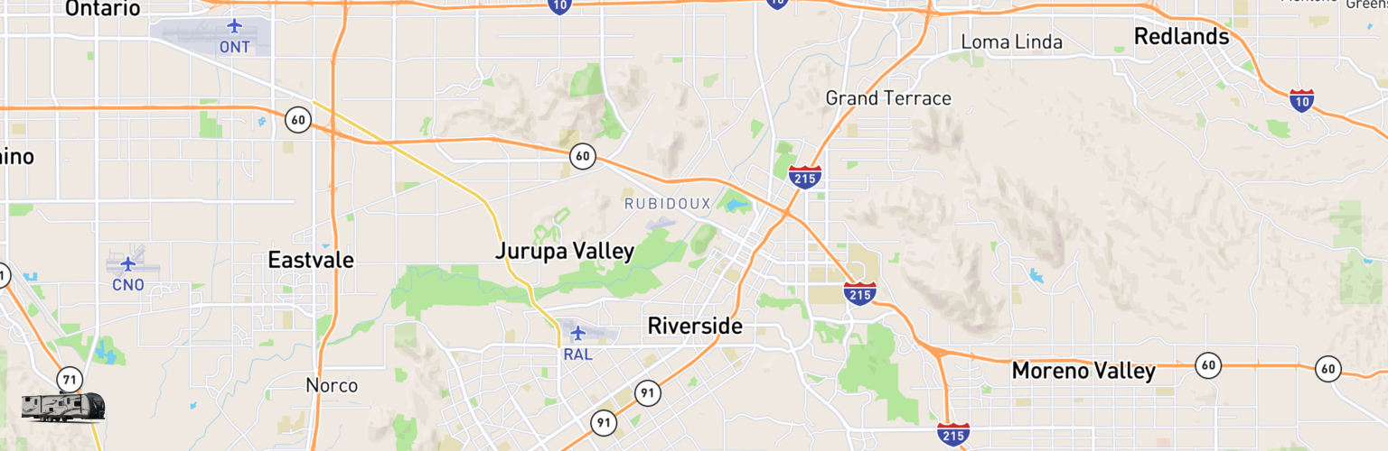 Travel Trailer Rentals Map Riverside, CA