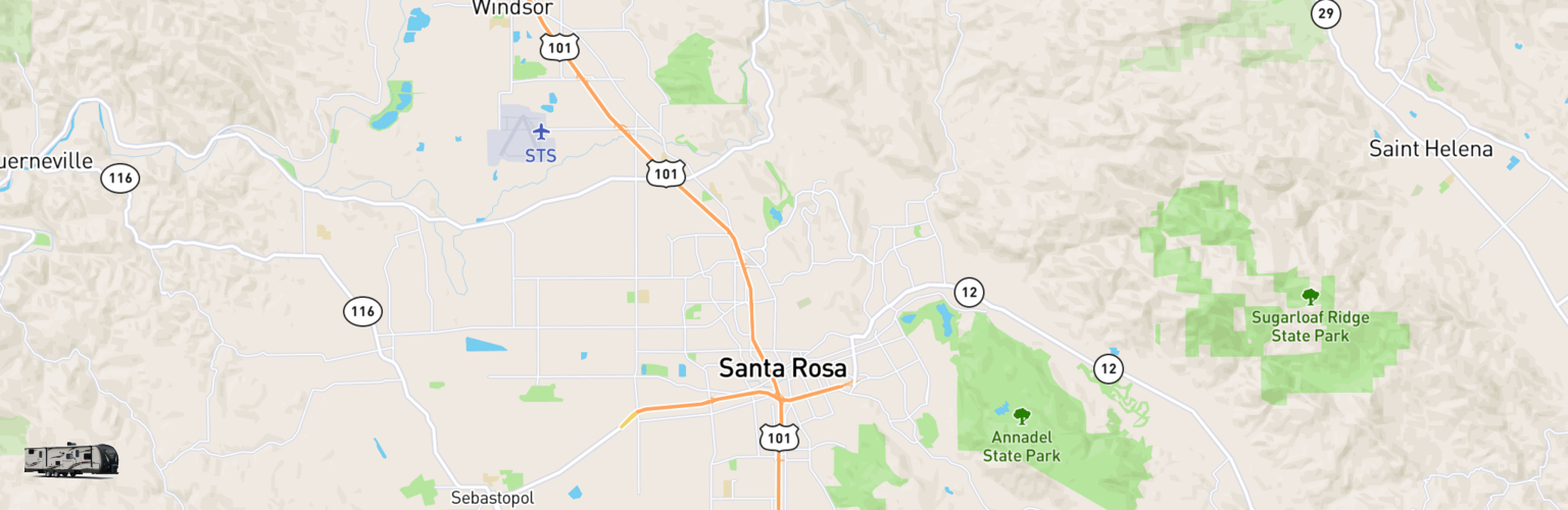 Travel Trailer Rentals Map Santa Rosa, CA