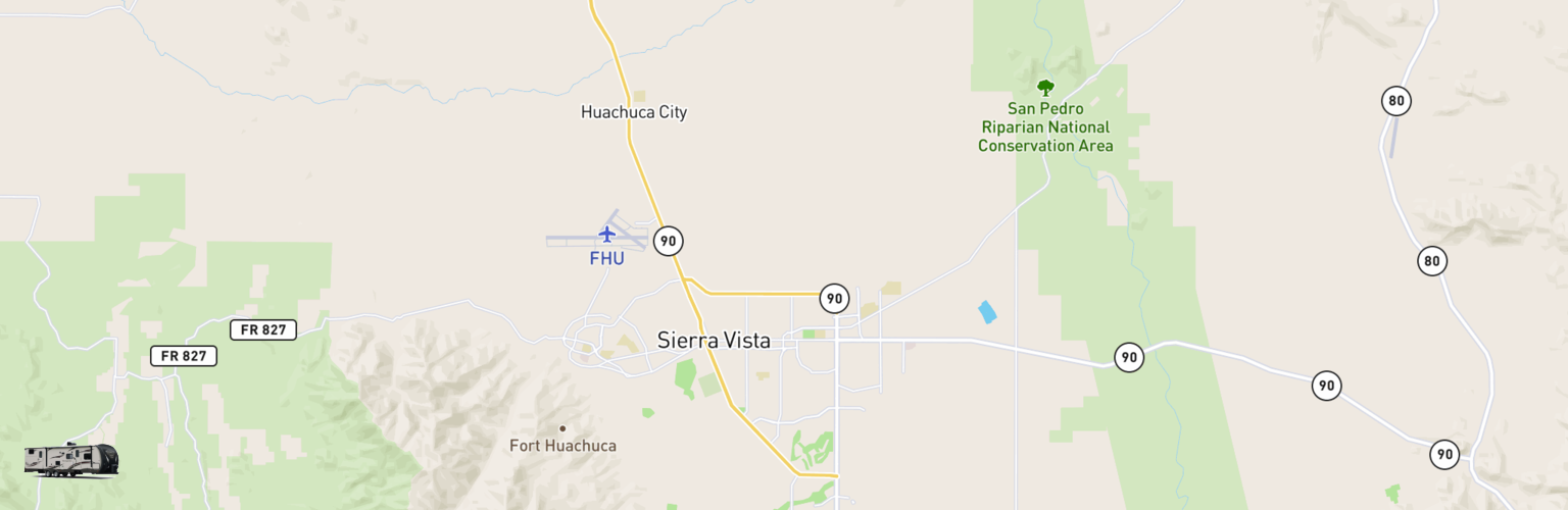 Travel Trailer Rentals Map Sierra Vista, AZ
